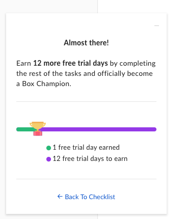 Box's in-app gamification 