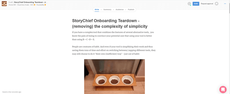 storychief onboarding ux
