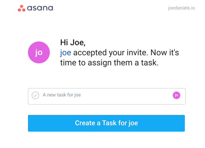 onboard invited users asana example