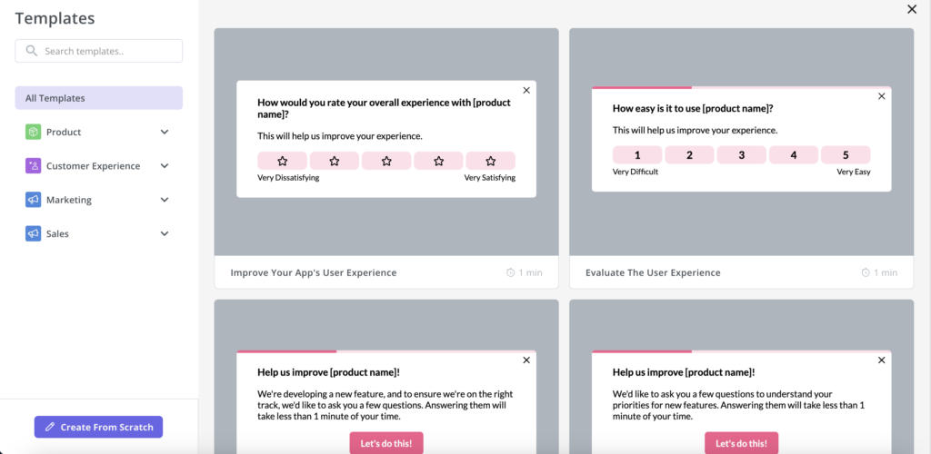 Survey templates in Userpilot - how to improve product experience