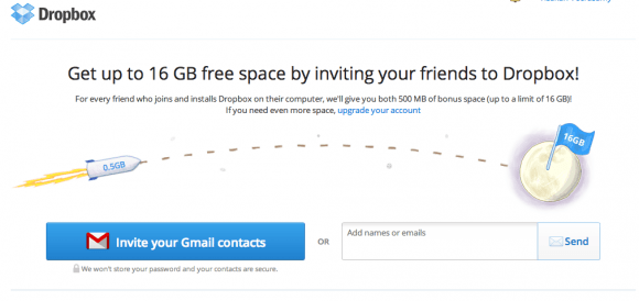 Dropbox's classic referral offer