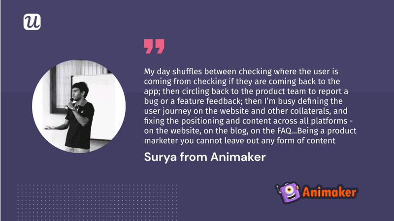 Surya animaker product marketer