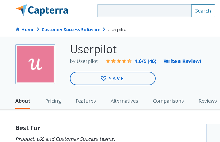 Public review sites like Capterra collect user feedback