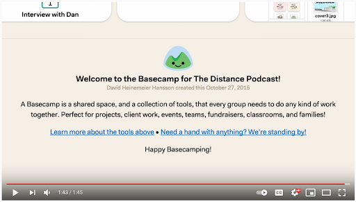 basecamp onboarding video