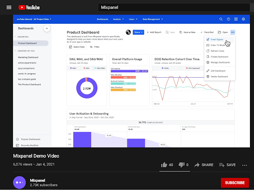 Mixpanel demo video