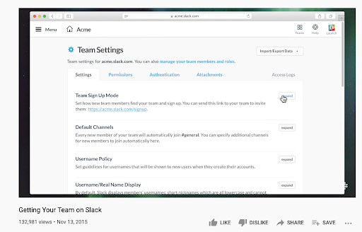 Slack onboarding video