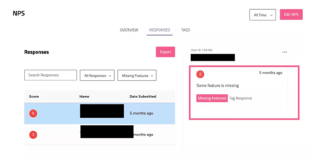nps qualitative response userpilot tracking