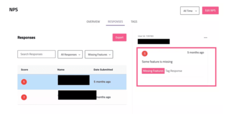 nps réponse qualitative tracking userpilot