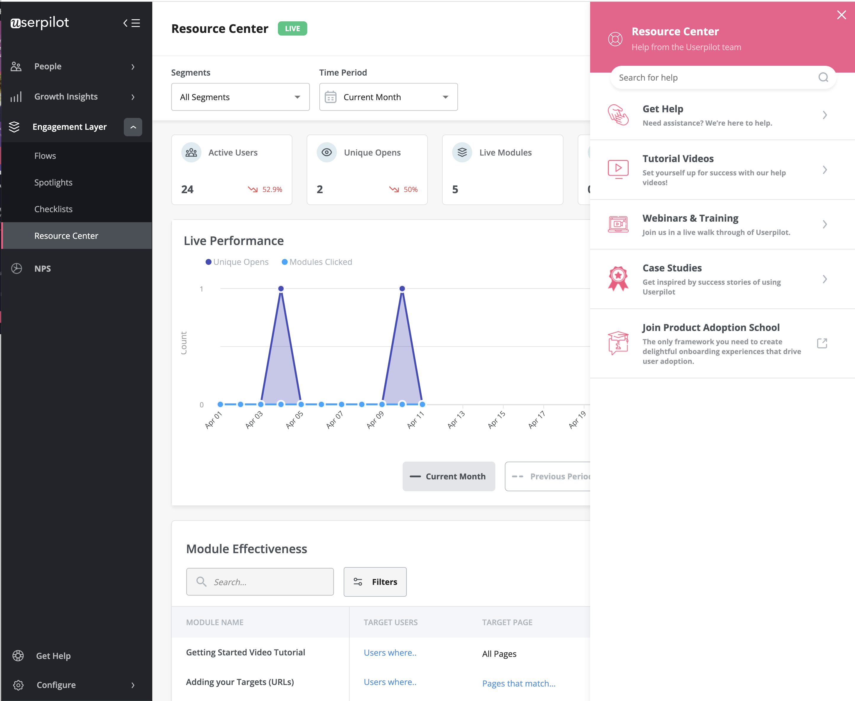 centro risorse userpilot