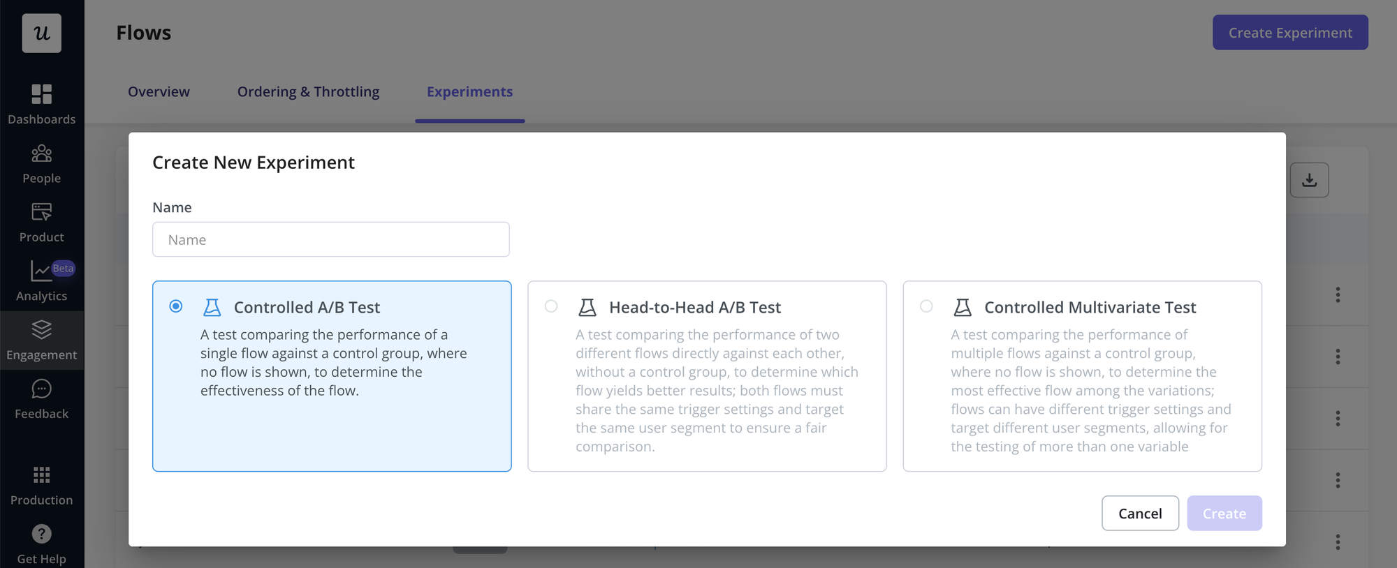 Conduct A/B and multivariate tests easily with Userpilot.