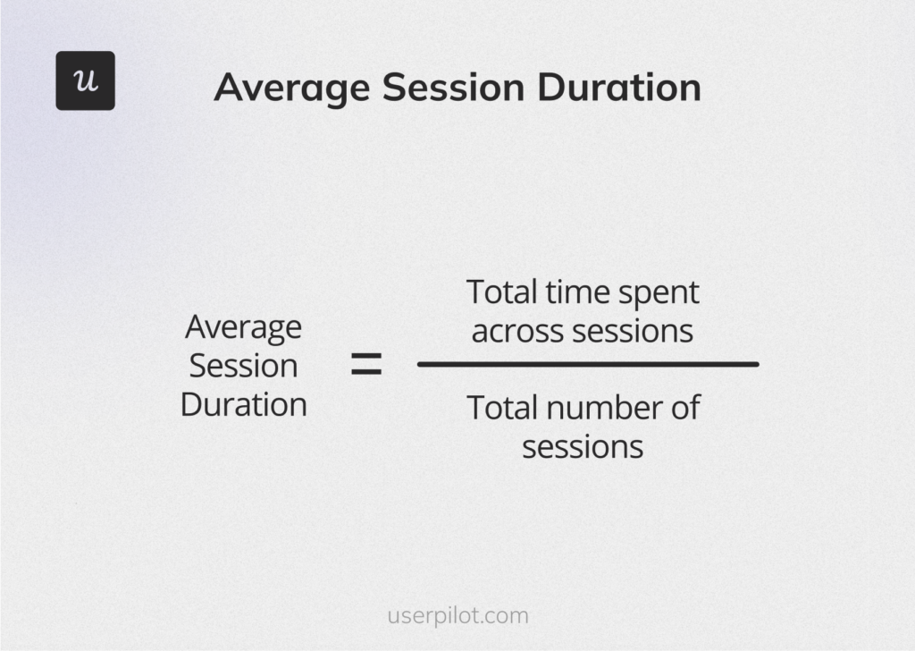 Formula to calculate the average session duration - user adoption metrics