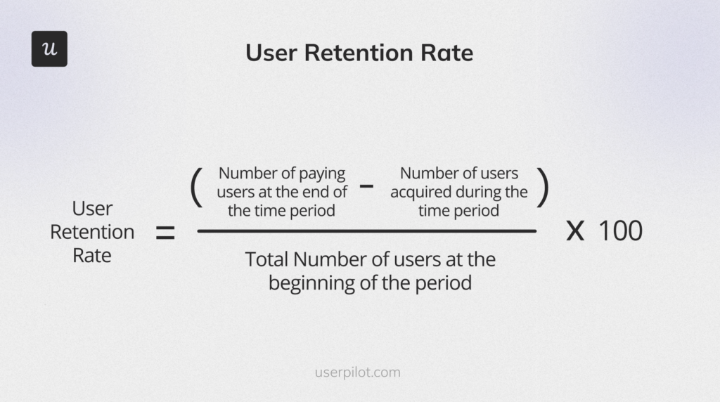 formula for calculating user retention rate - user adoption metrics