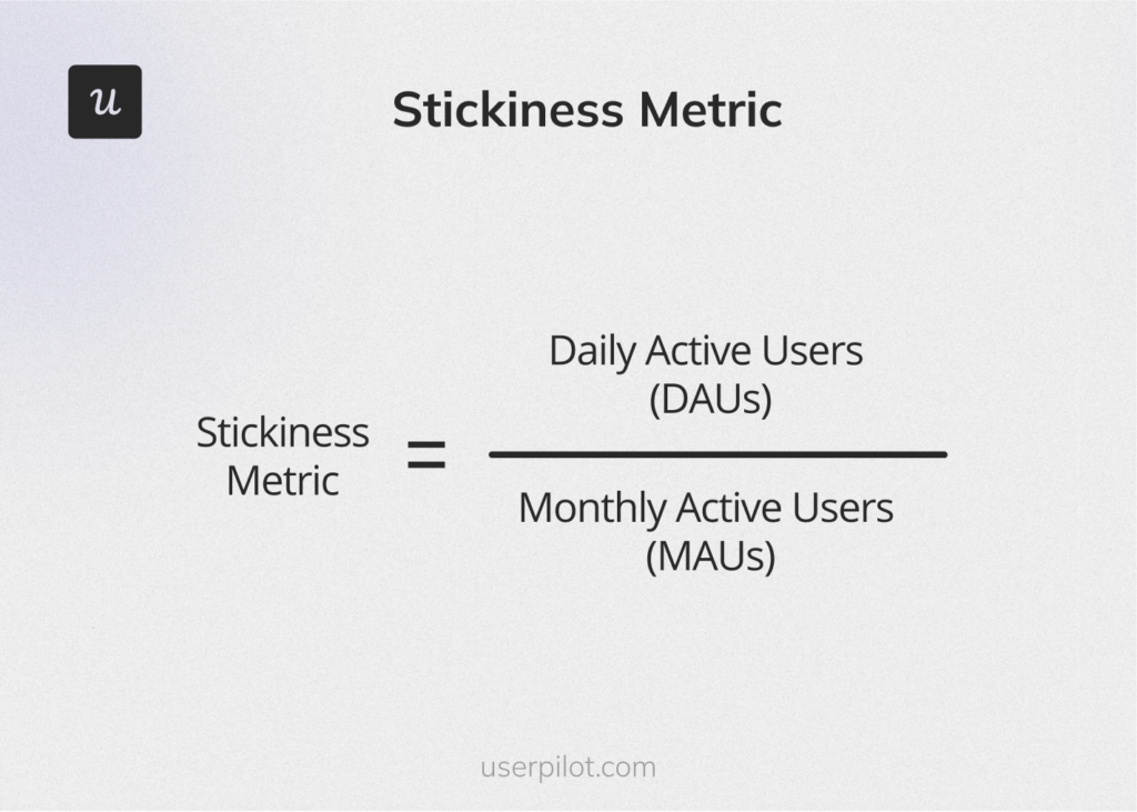  Formula for product stickiness - user adoption metrics