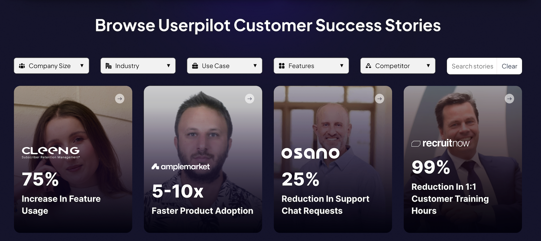 Userpilot success story page
