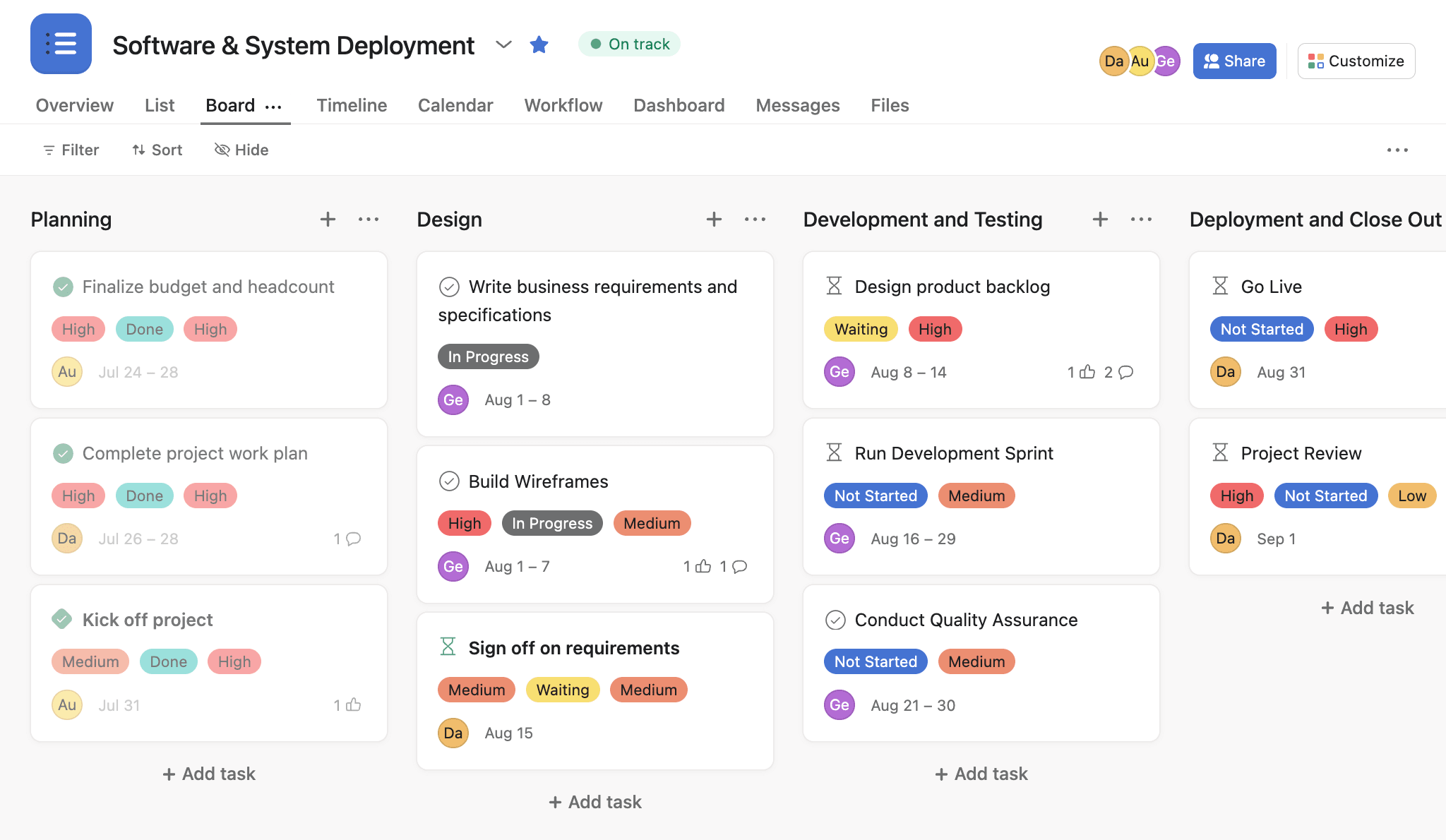 Asana - Project management tool that helps automate tasks