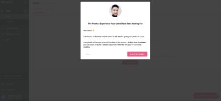 schermata di benvenuto userpilot