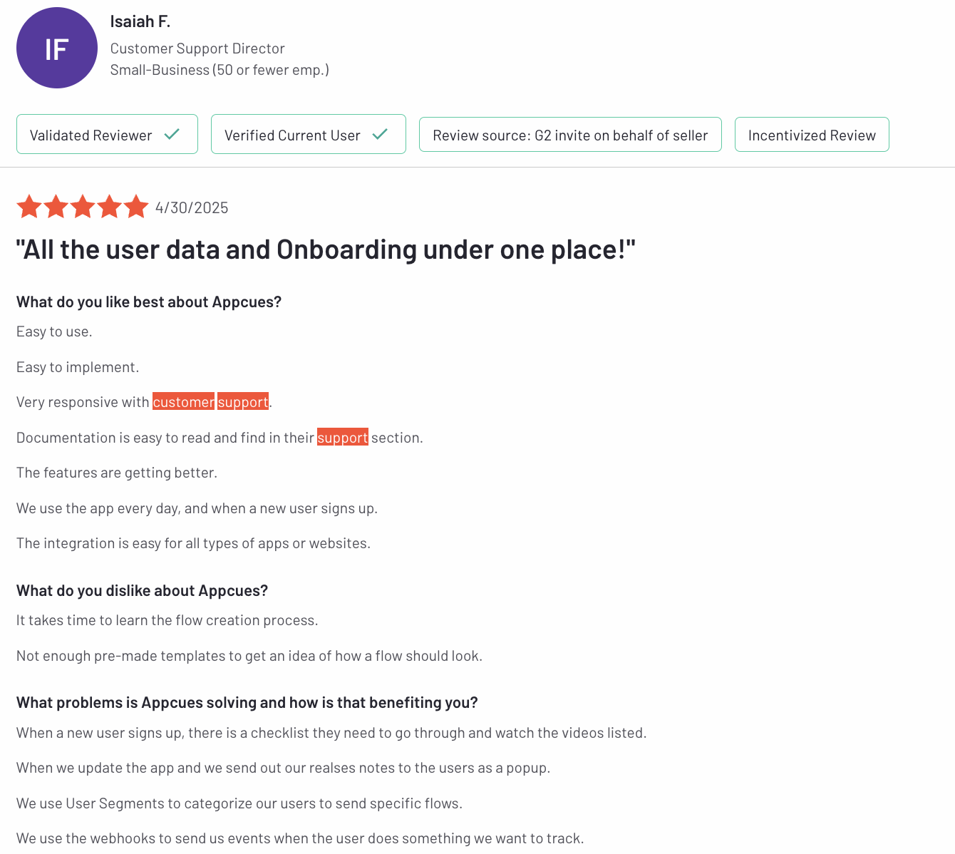 Appcues review 2025