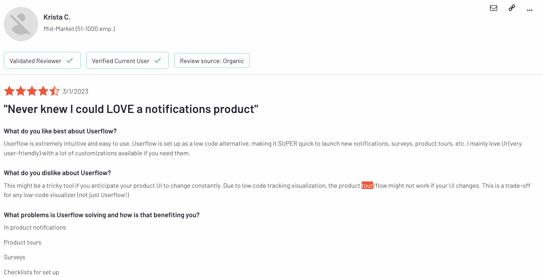 userflow testimonials