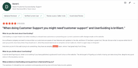 userguiding testimonial tours