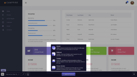 userpilot's UI patterns