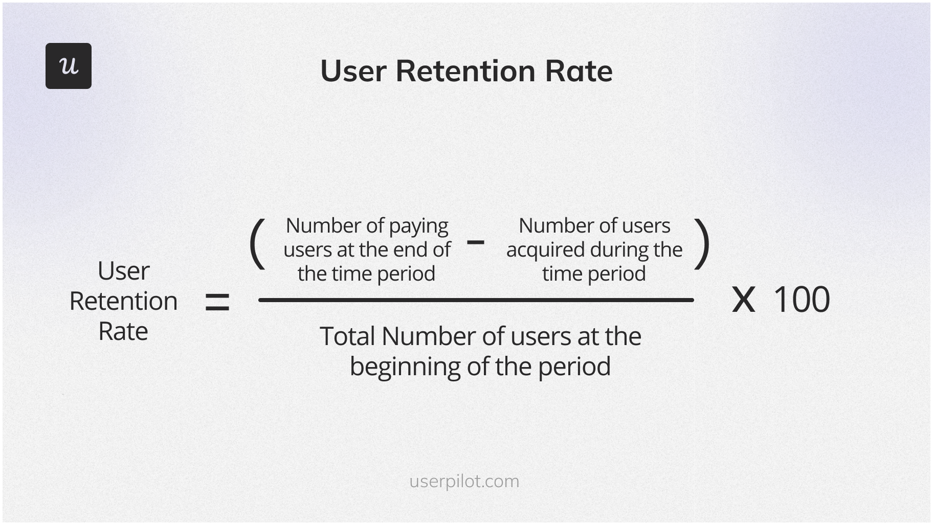 User retention rate formula
