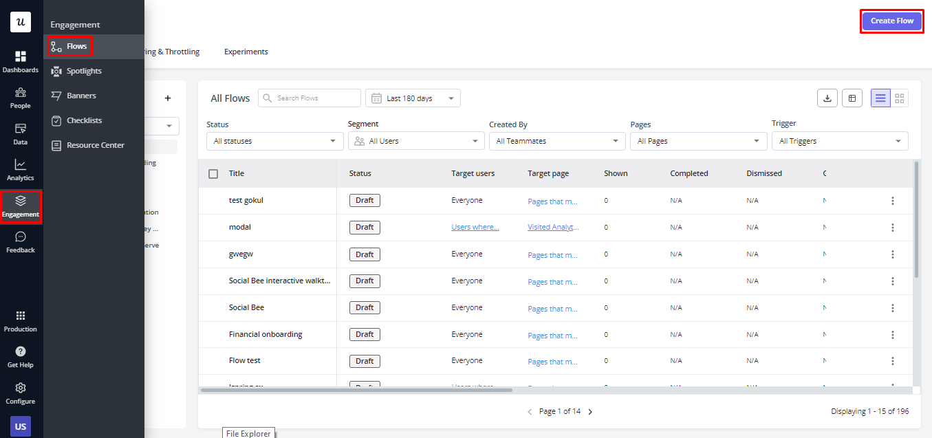 Creating a flow in Userpilot