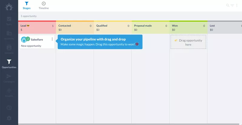 Interactive walkthrough explaining Salesflare's key benefits