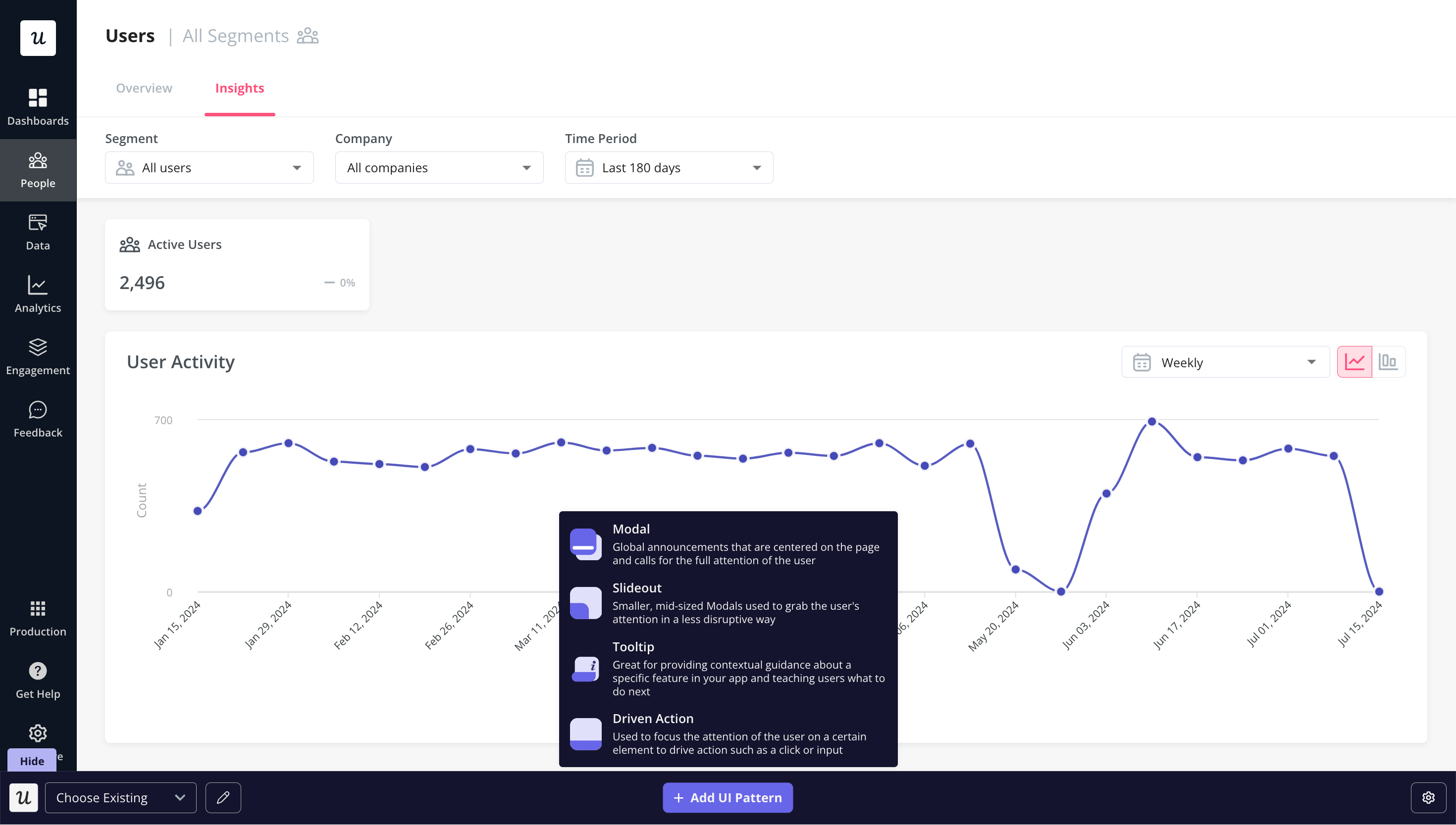 UI patterns in Userpilot