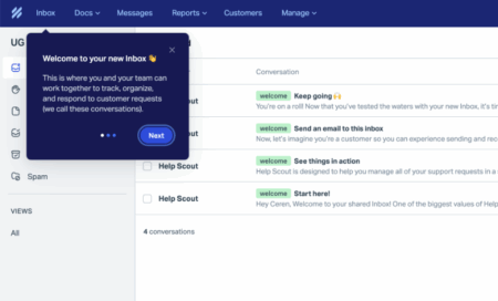 Helpscout tooltip example gamifying the completion process.