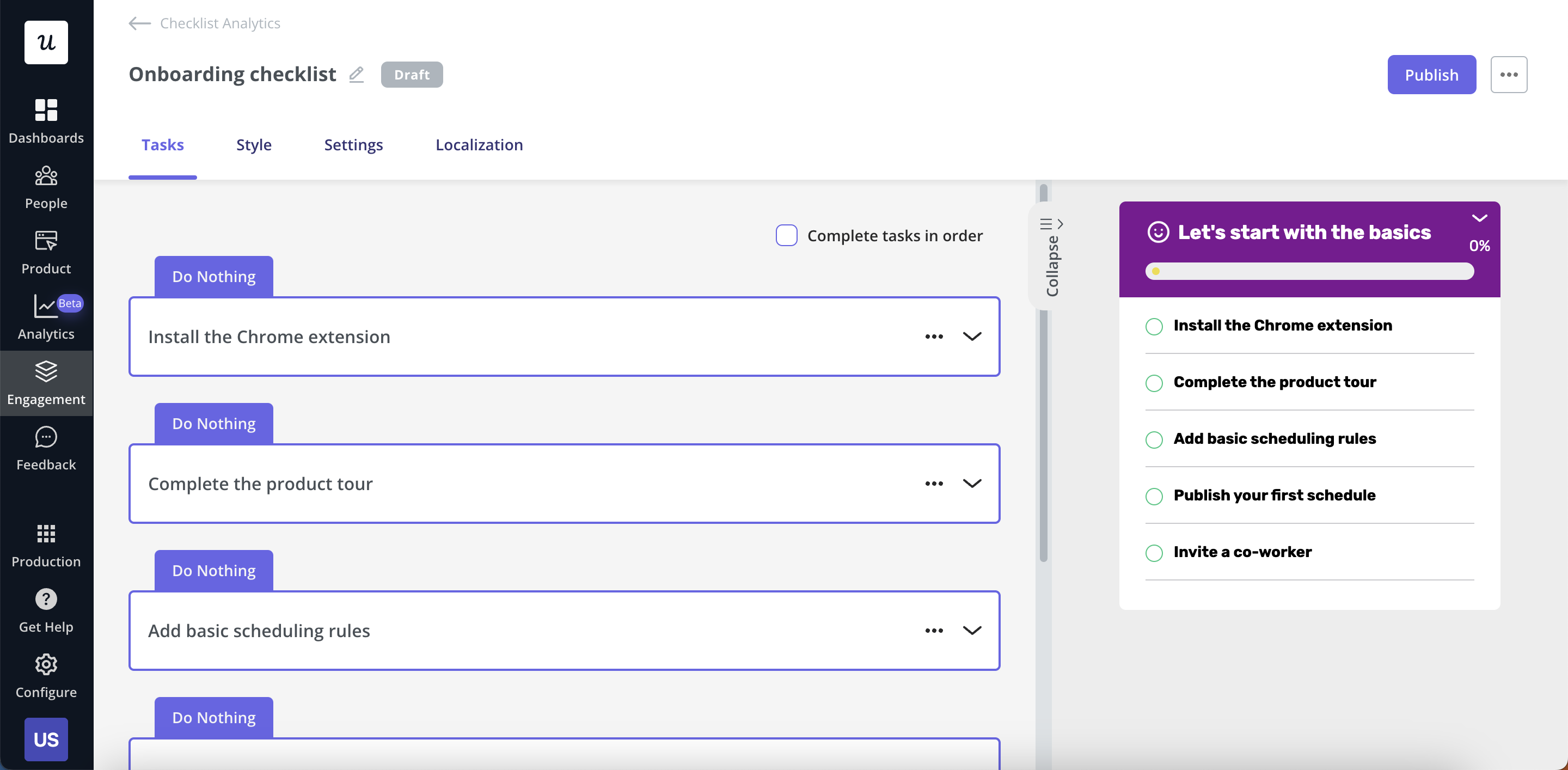 in app guidance with userpilot checklist