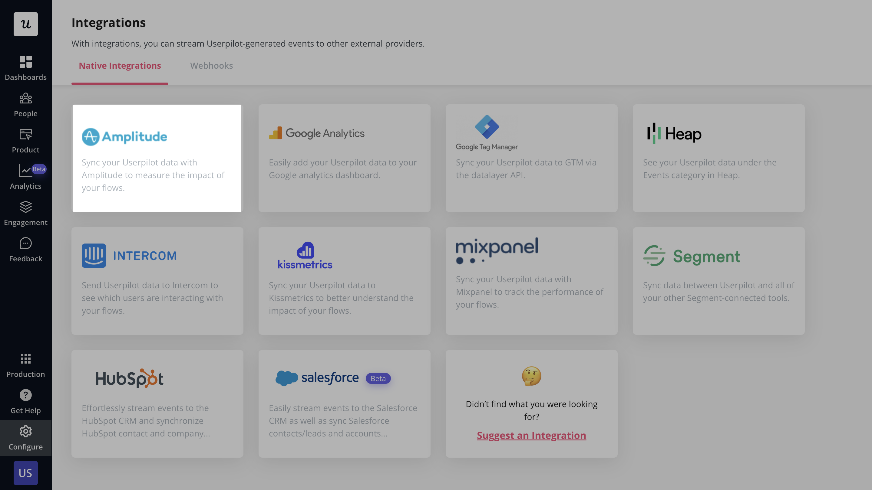 Apps powered by Userpilot integrations