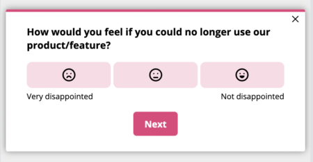 PMF survey created in Userpilot