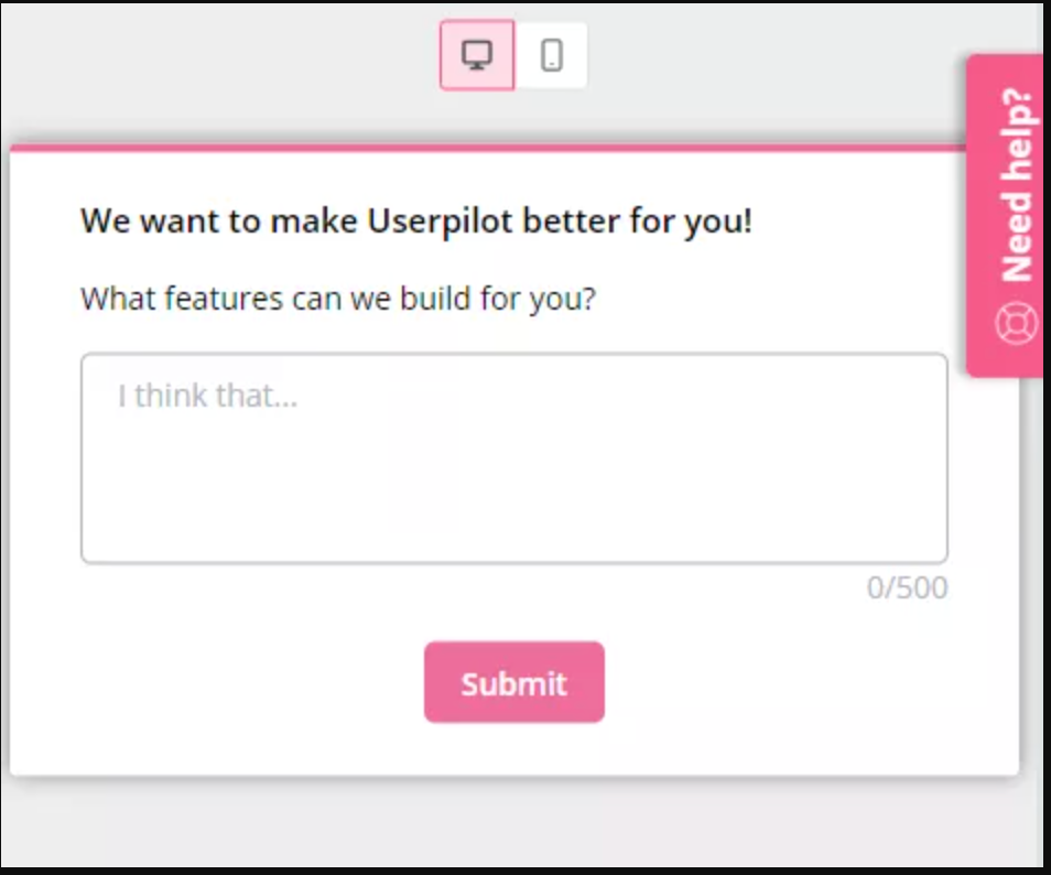 Collect in-app feedback with Userpilot.