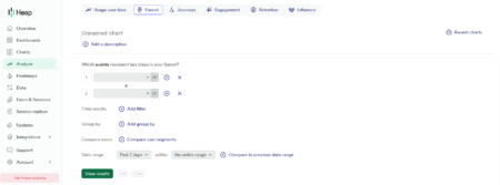 Tracking funnel on Heap
