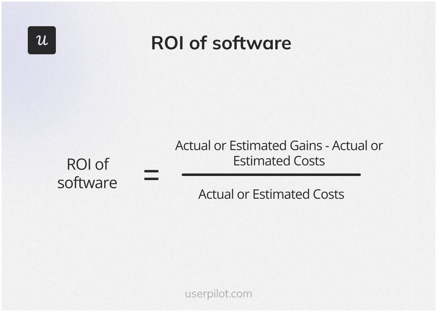 Software ROI formula.