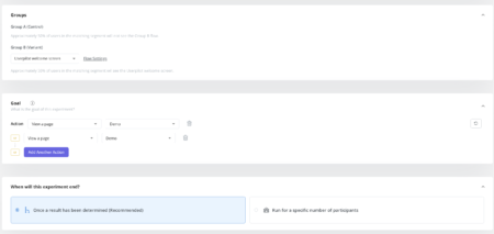 A:B test goal setting