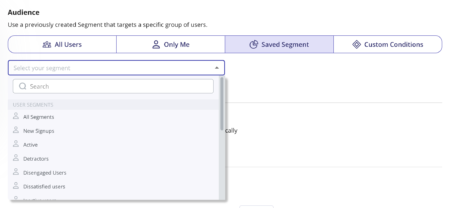 NPS survey audience settings