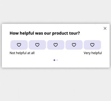 In-app survey created in Userpilot