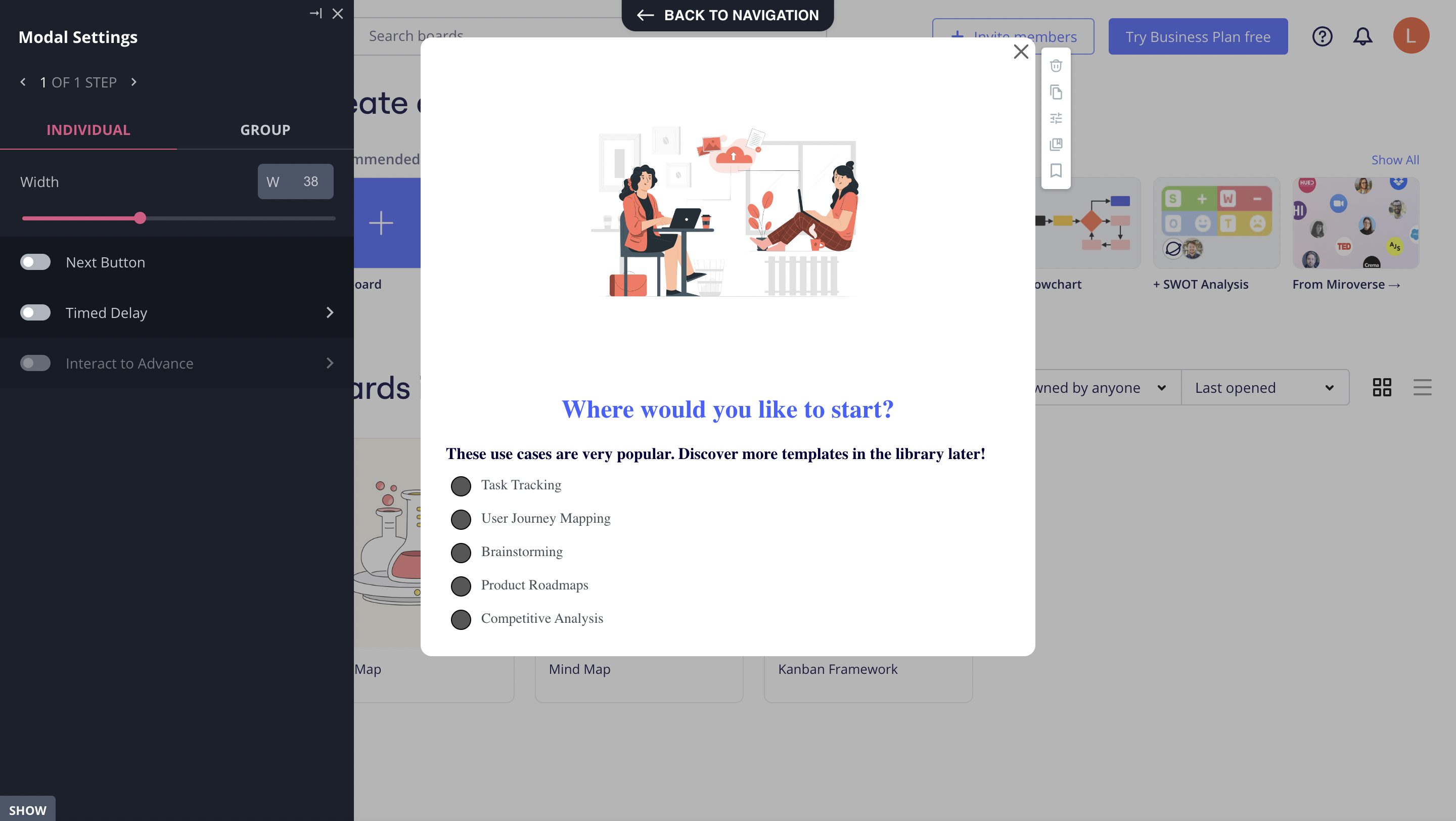 Welcome surveys built with Userpilot