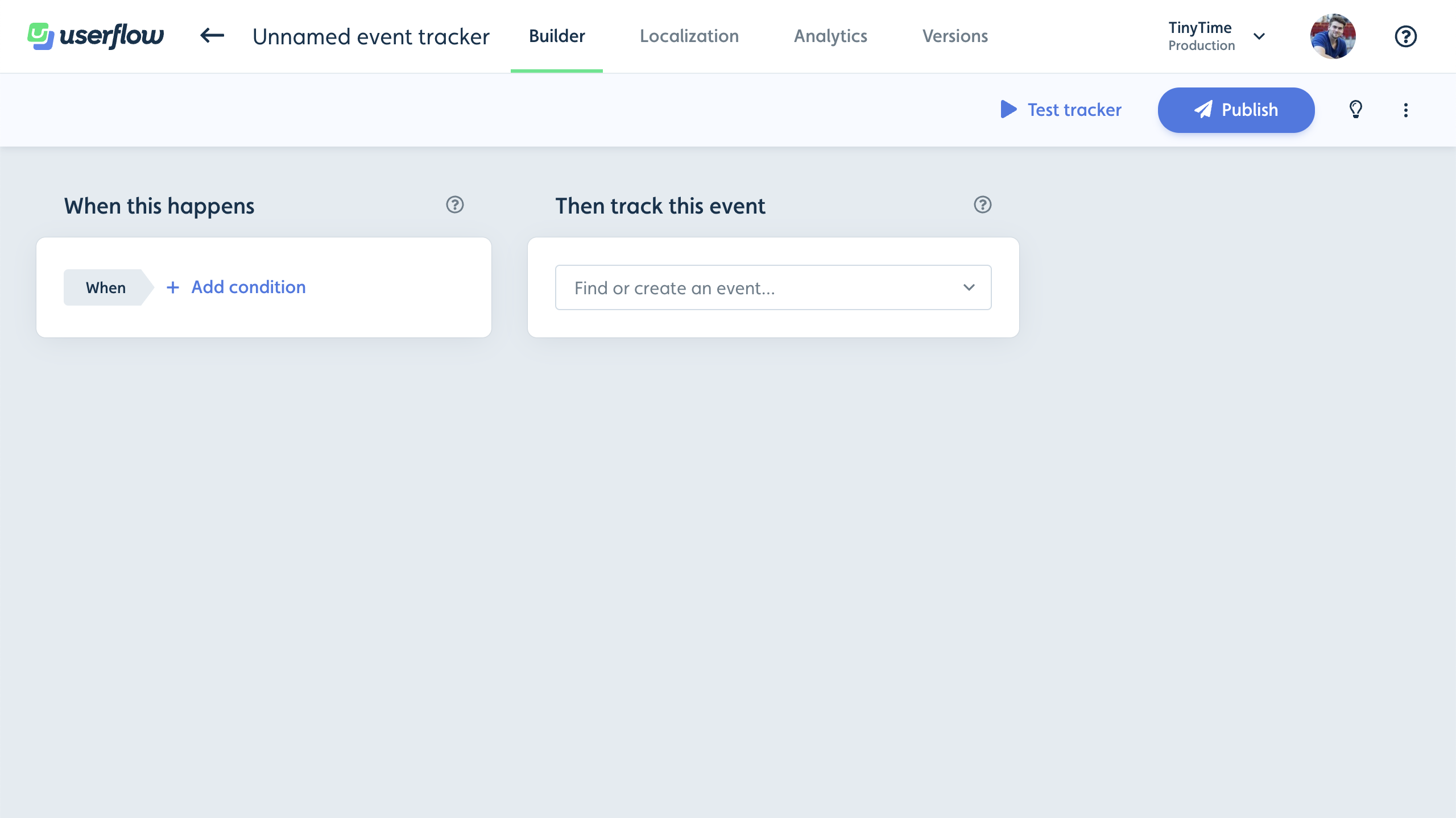 Event tracking in Userflow