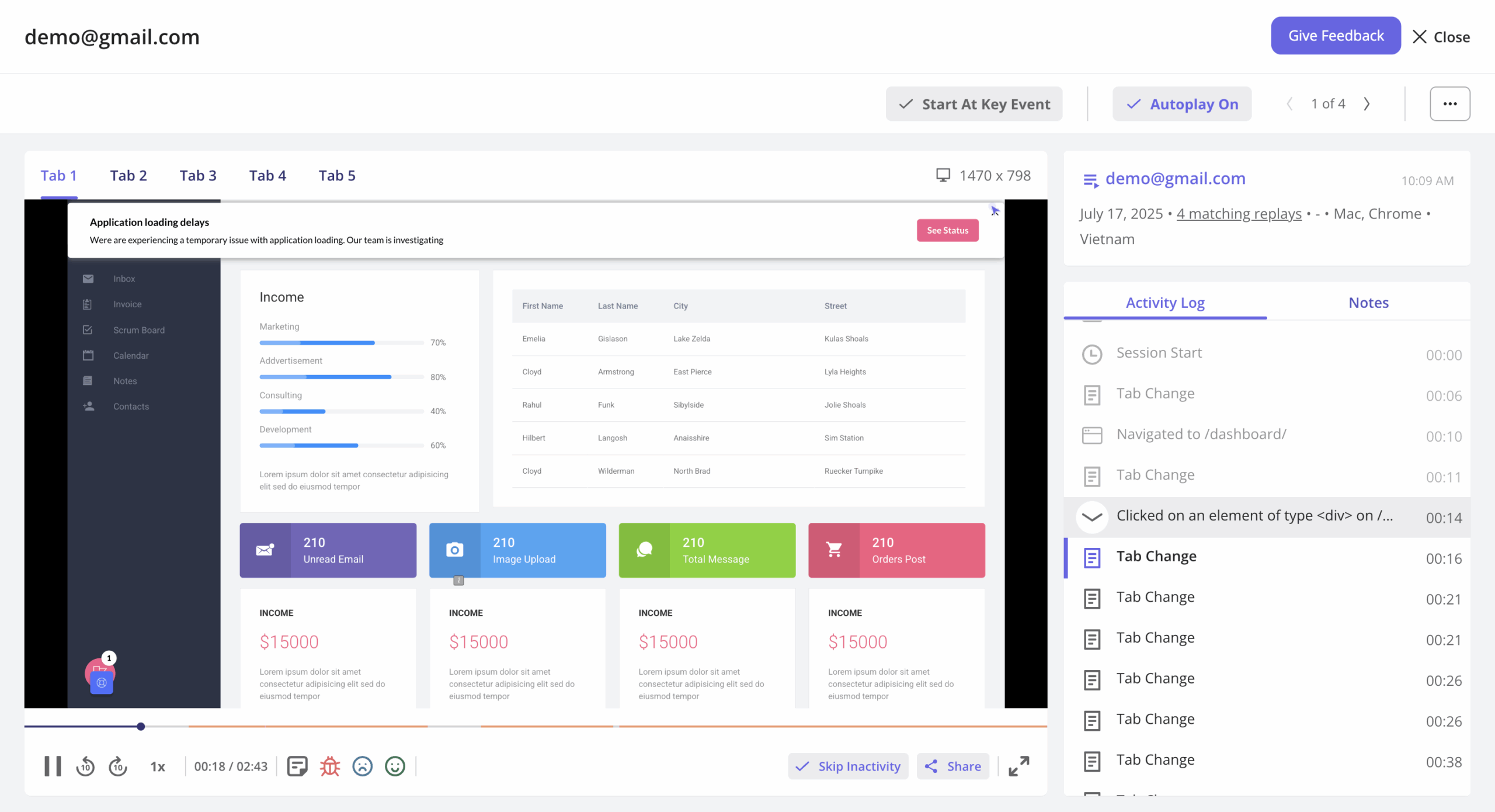 session replay userpilot