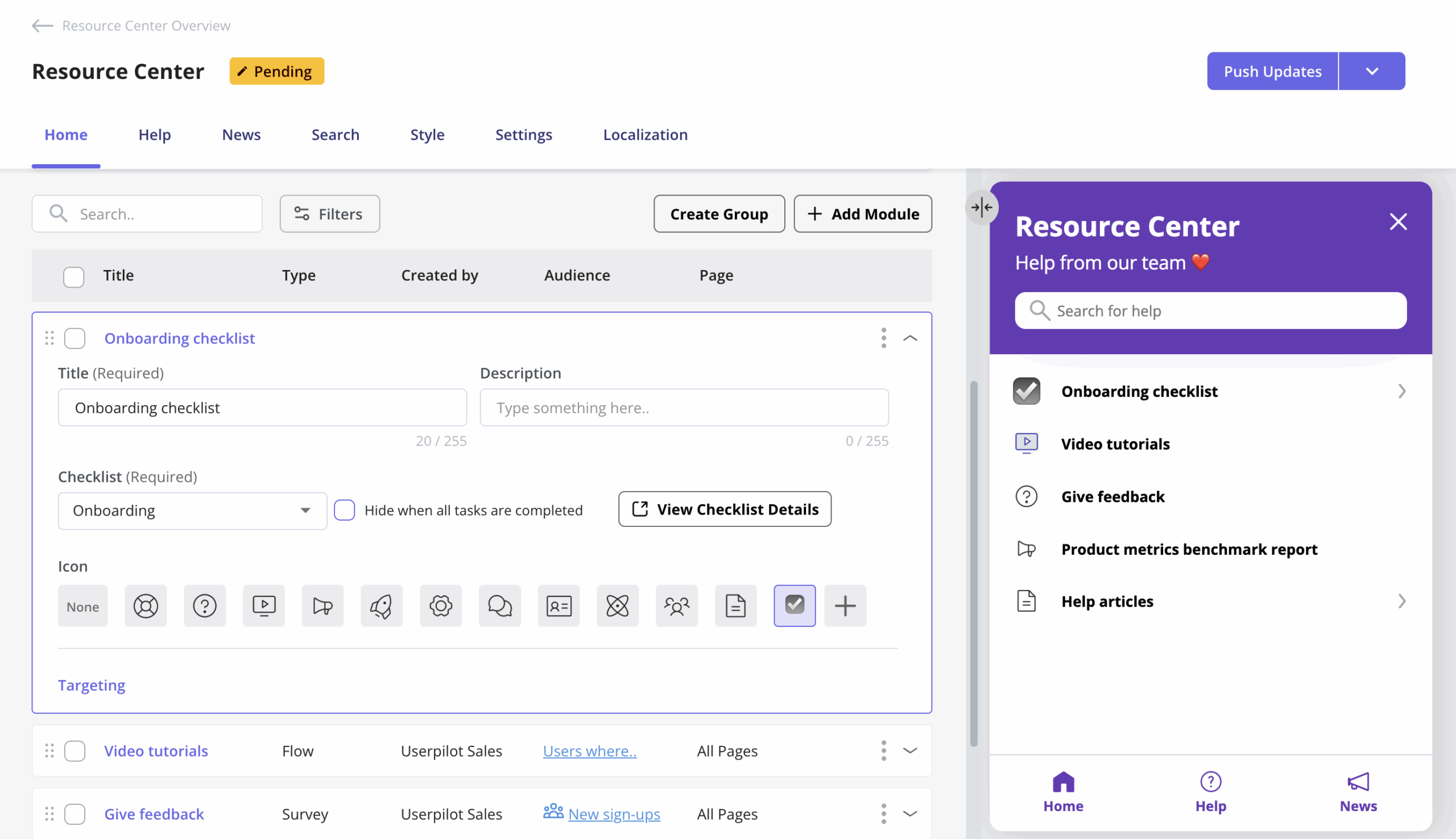 userpilot resource center