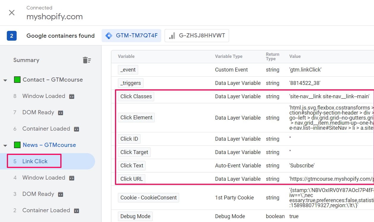 Track links with Google Analytics.