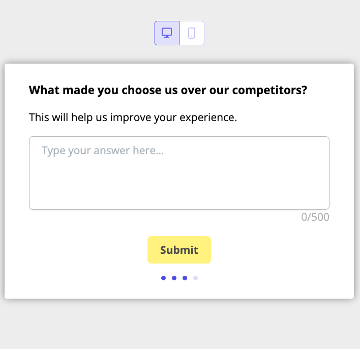 user experience survey example