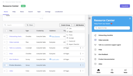 add modules in Userpilot RC