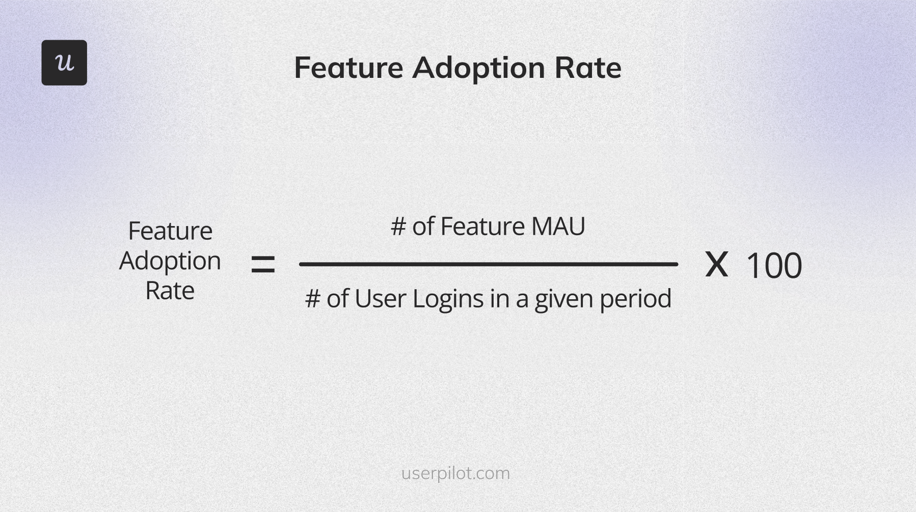 Feature usage rate formula.