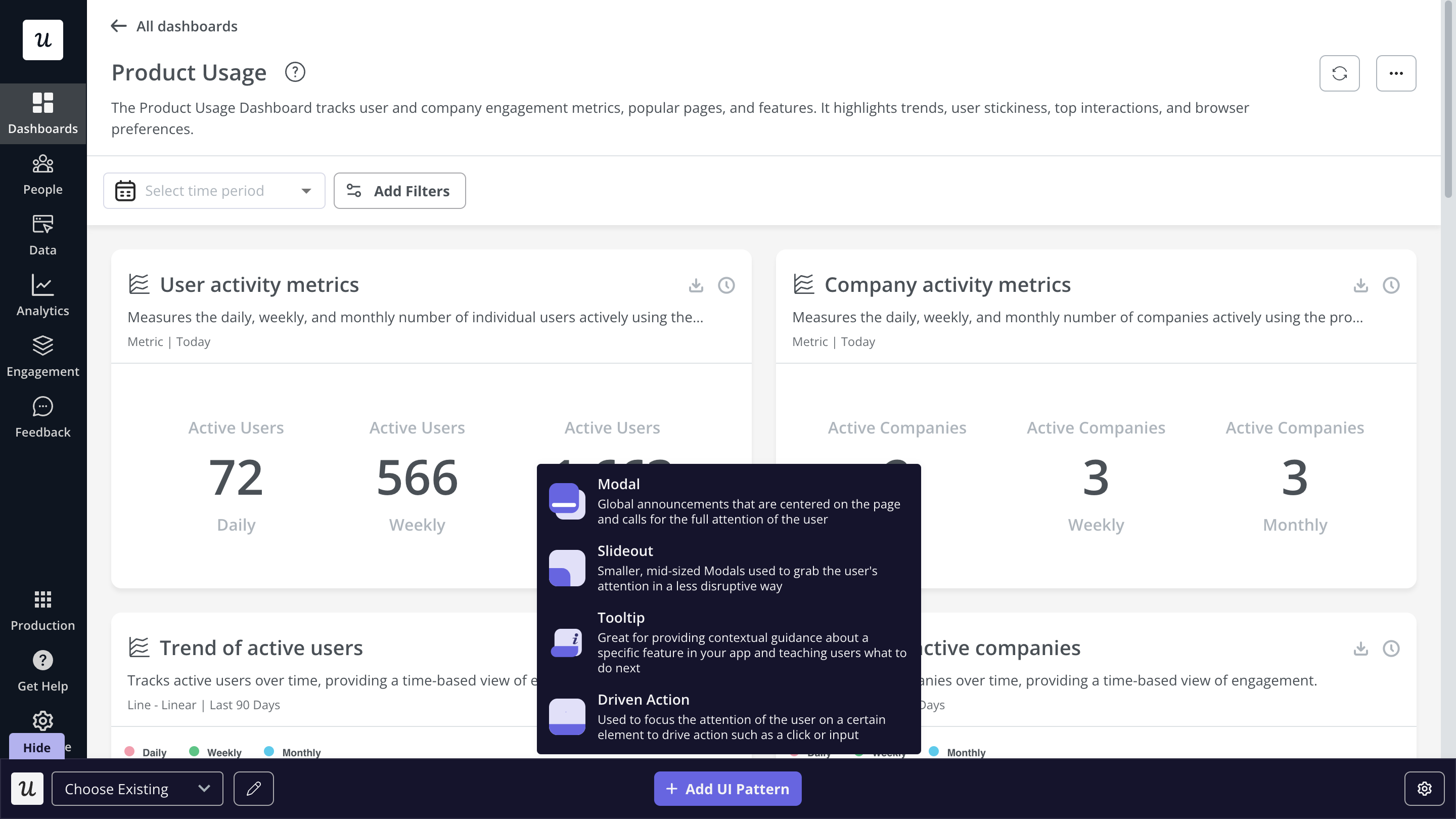 UI patterns in Userpilot