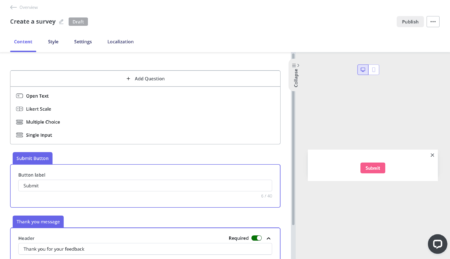 Customize surveys as needed with Userpilot.