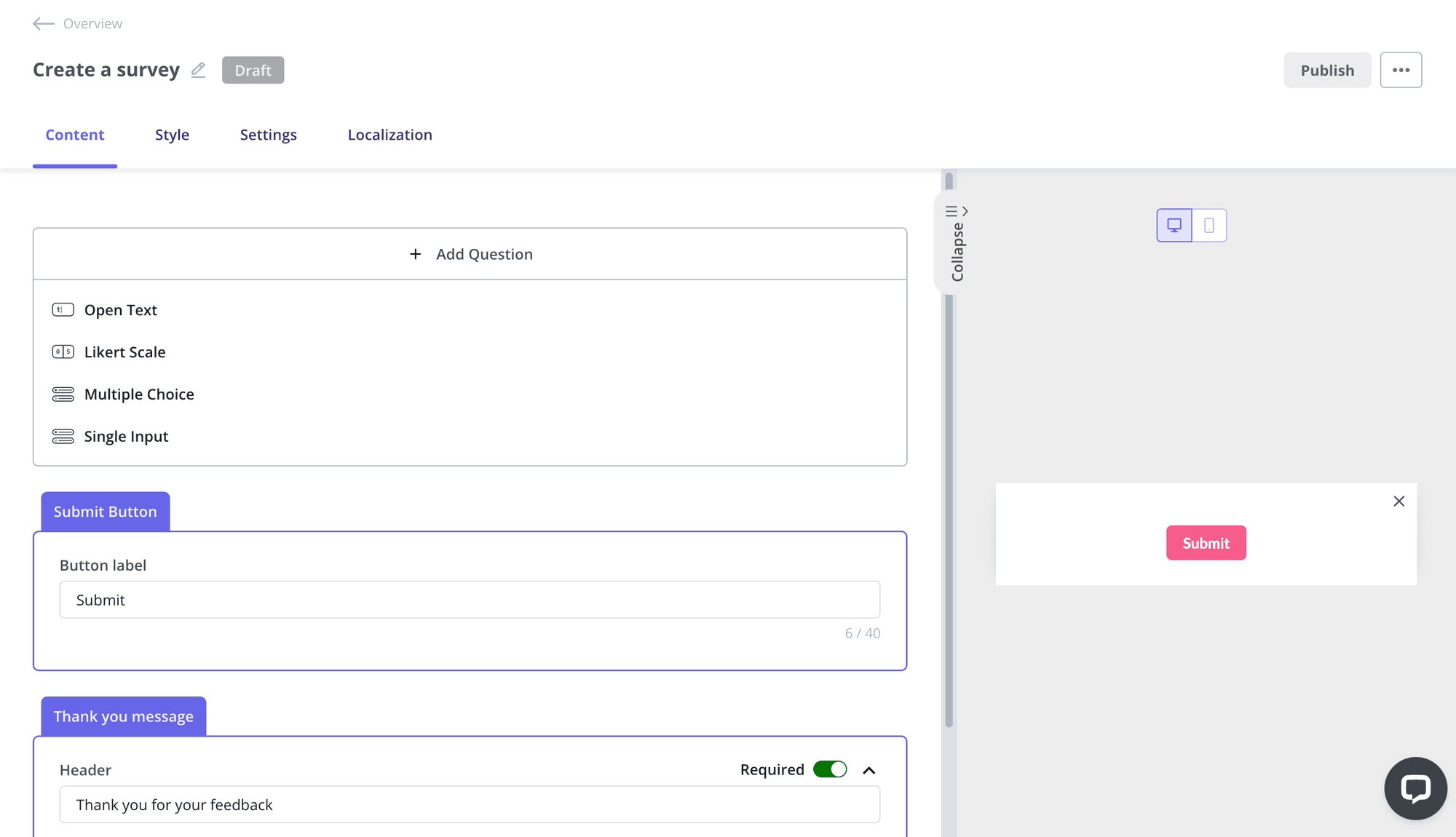 Customize surveys as needed with Userpilot.