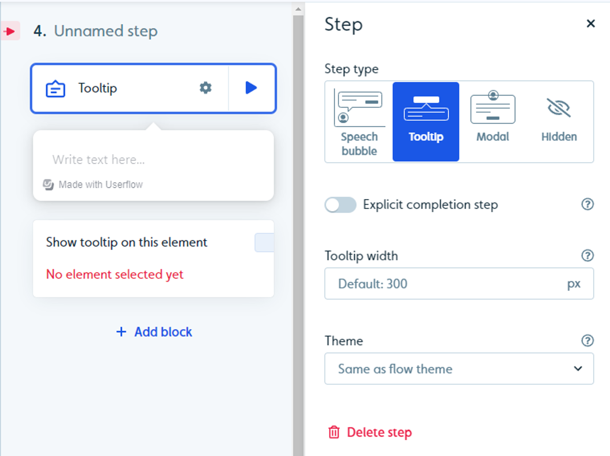 Userflow tooltips